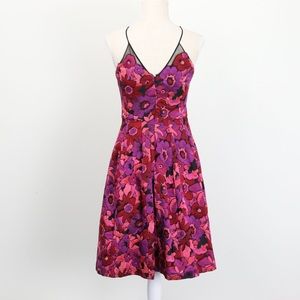 Badgley Mischka floral jacquard dress black prom evening full skirt size 4